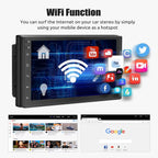 10" 2 DIN Android 14 Car Stereo, CarPlay, Android Auto, GPS Navigation, Bluetooth, FM RDS Radio, Wi-Fi, and Touchscreen Integration with Camera