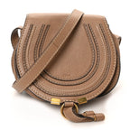 Calfskin Mini Marcie Round Crossbody Bag Nut