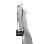 Aged Calfskin Quilted Small Gabrielle Hobo Black