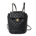 Calfskin Quilted Mini Urban Spirit Backpack Black