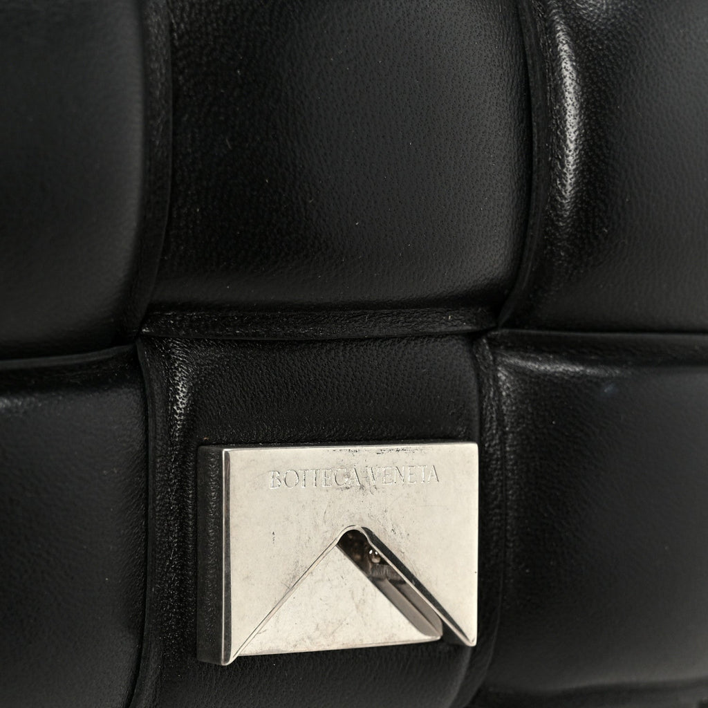 Nappa Maxi Intreccio Padded Cassette Crossbody Bag Black