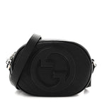 Sakai Be Green Calfskin Diagonal Stitched Mini Blondie Shoulder Bag Black