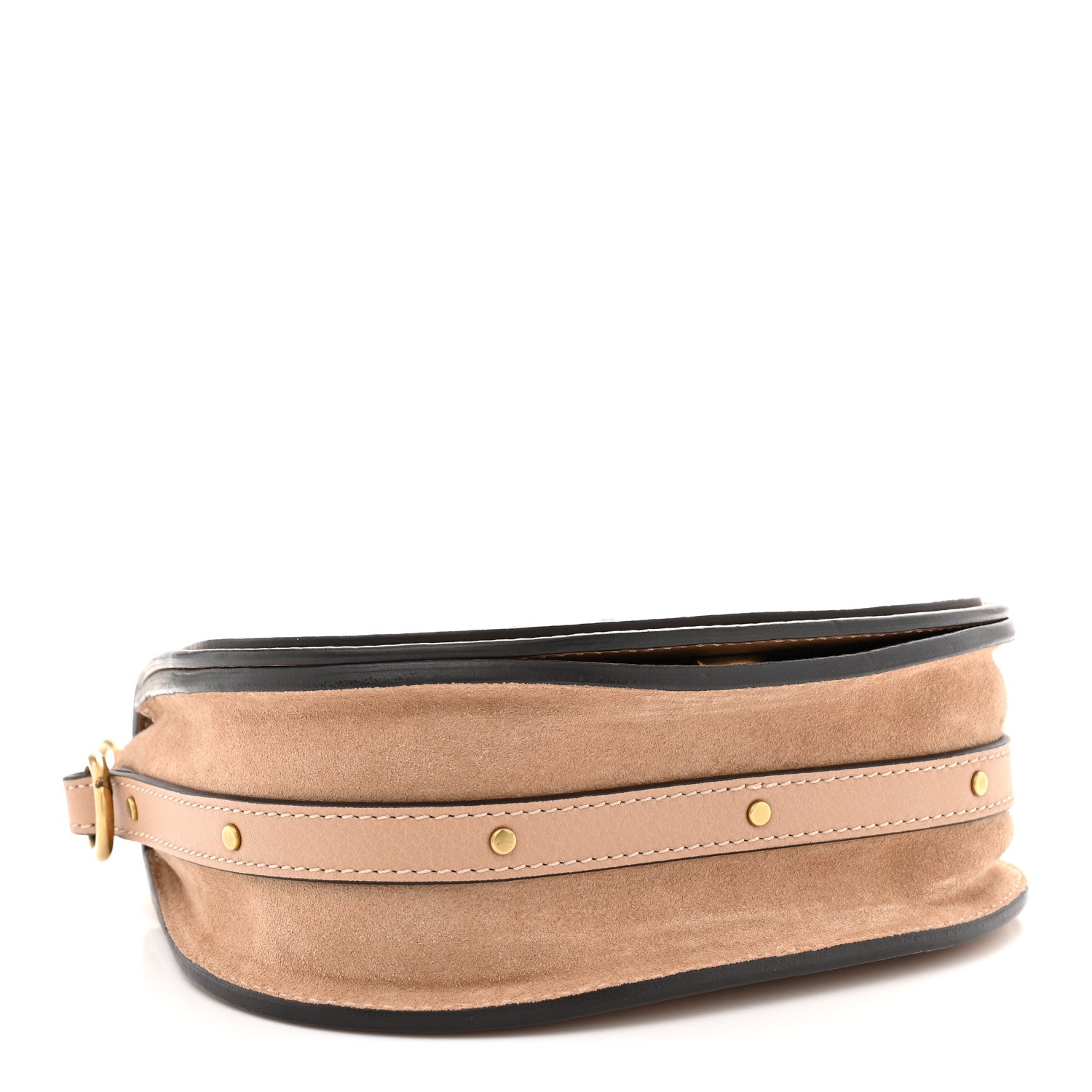 Calfskin Suede Small Nile Bracelet Bag Biscotti Beige