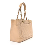 Caviar Quilted Grand Shopping Tote GST Beige