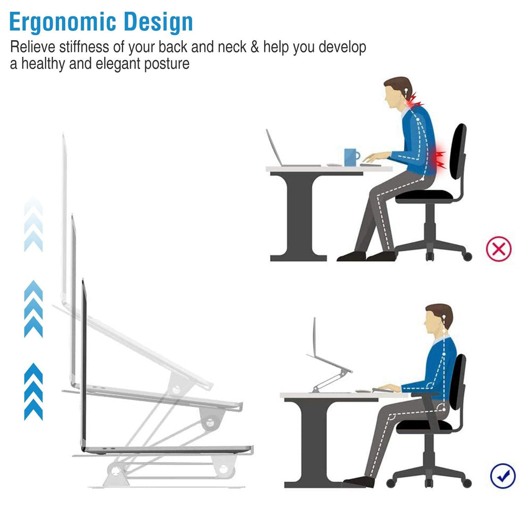 Laptop Stand Aluminum Angle Adjustable Computer Holder Riser Heat Vent Notebook Elevator