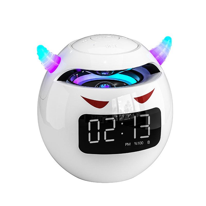 Mini 5.1 Bluetooth Speaker Audio LED Flash Bedside Alarm Clock Subwoofer Music TF Player With HD Mic Hands Free Callin