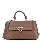 Grained Calfskin Sofia Satchel Moka