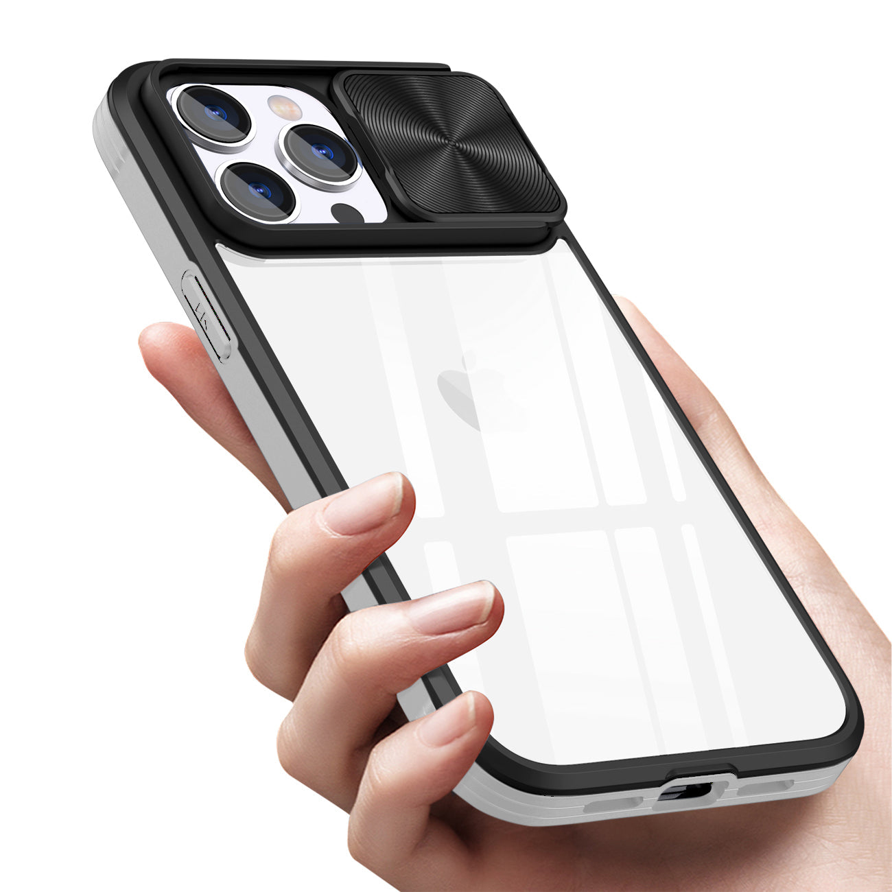 Full Protection With Mobile Phone Protective Film Slide Camera Lens Phone Case For Iphone 14 Pro In Gray
