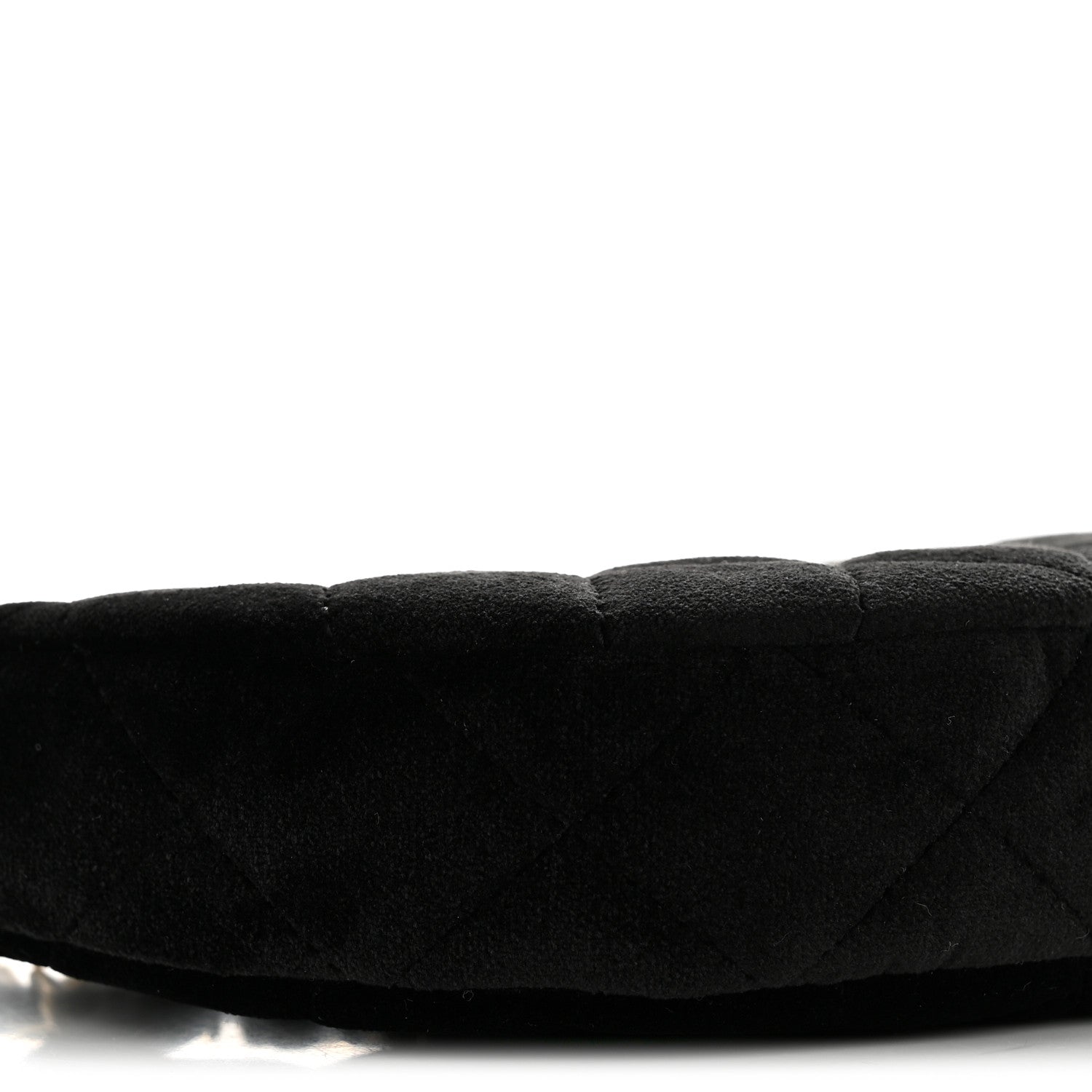Velvet Crystal Quilted Chain Hobo Black