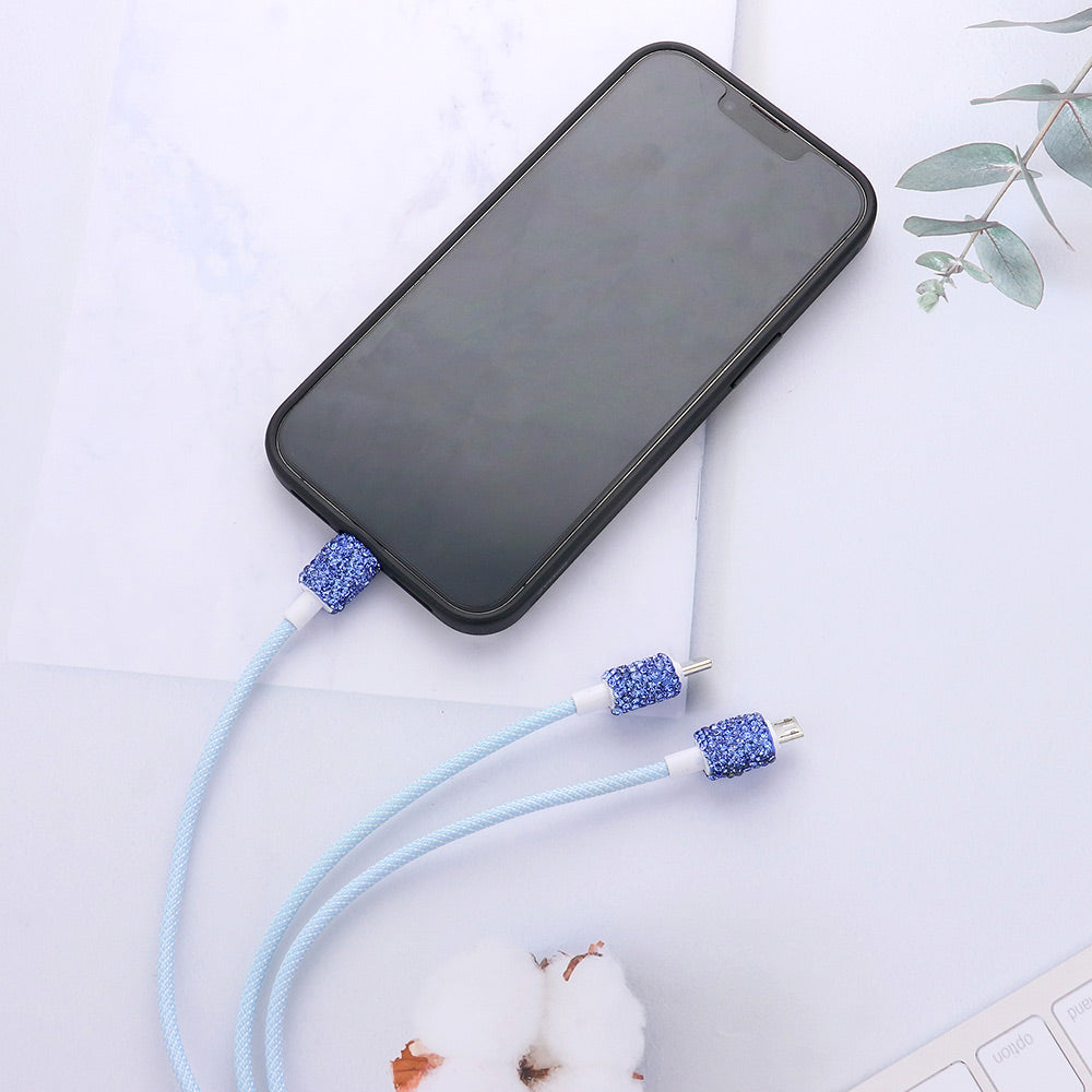 Bling Studded 3 in 1 Charging Cable