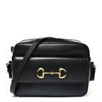 Textured Calfskin Small Horsebit 1955 Shoulder Bag Black