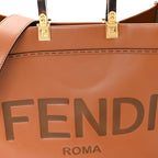 Vitello King Plexiglass Medium Fendi Sunshine Shopper Tote Cuoio