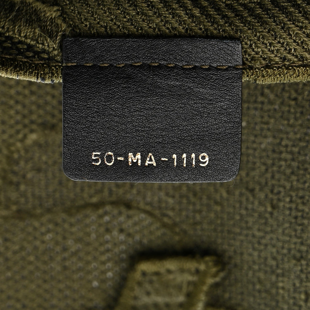 Canvas Embroidered Camouflage Saddle Belt Bag Green