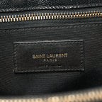 Grain De Poudre Matelasse Chevron Monogram Shopping Bag Black