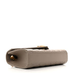 Grain De Poudre Textured Mixed Matelasse Triquilt Small Monogram Satchel Greyish Brown