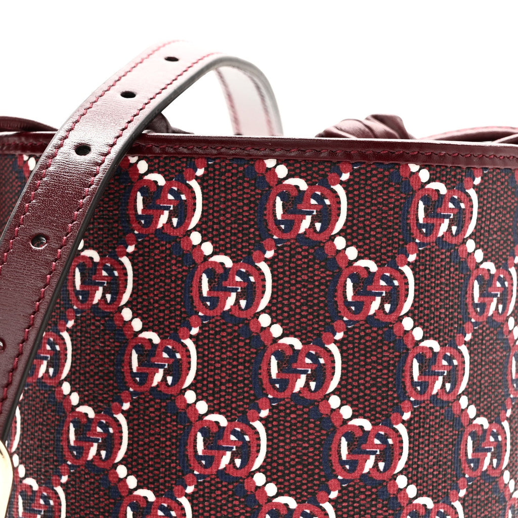 GG Shadow Monogram Mini Bucket Bag Rosso Ancora Red