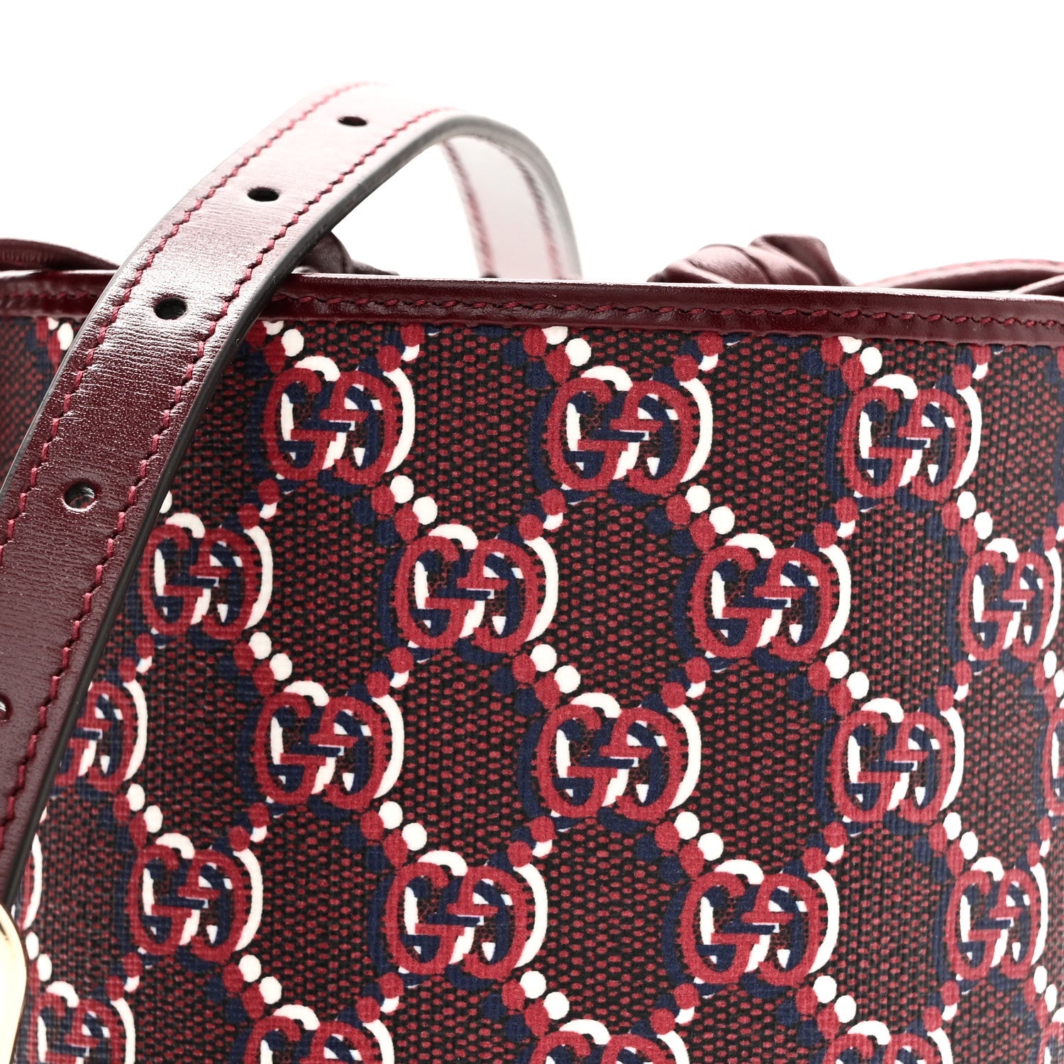 GG Shadow Monogram Mini Bucket Bag Rosso Ancora Red