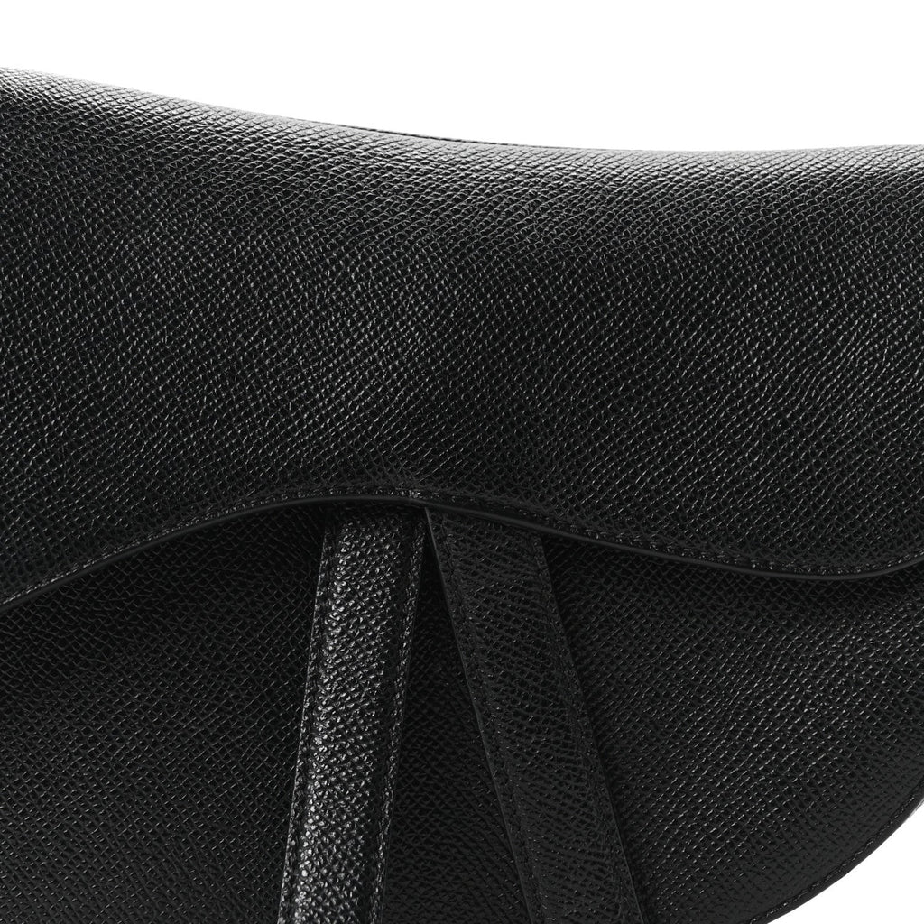 Grained Calfskin Saddle Bag Black