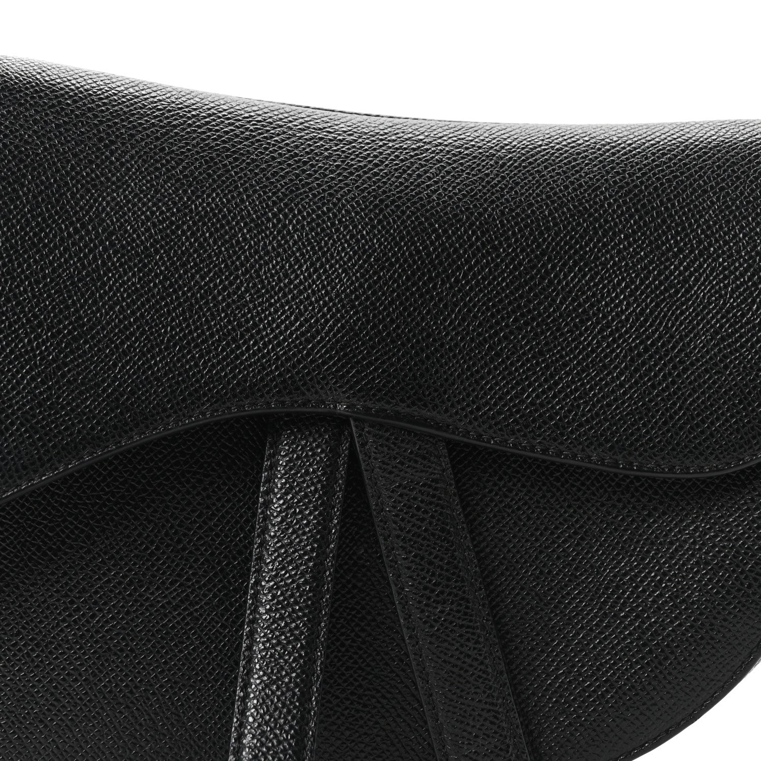 Grained Calfskin Saddle Bag Black