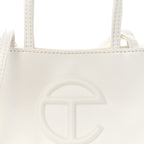 Vegan Leather Small Shopping Bag White