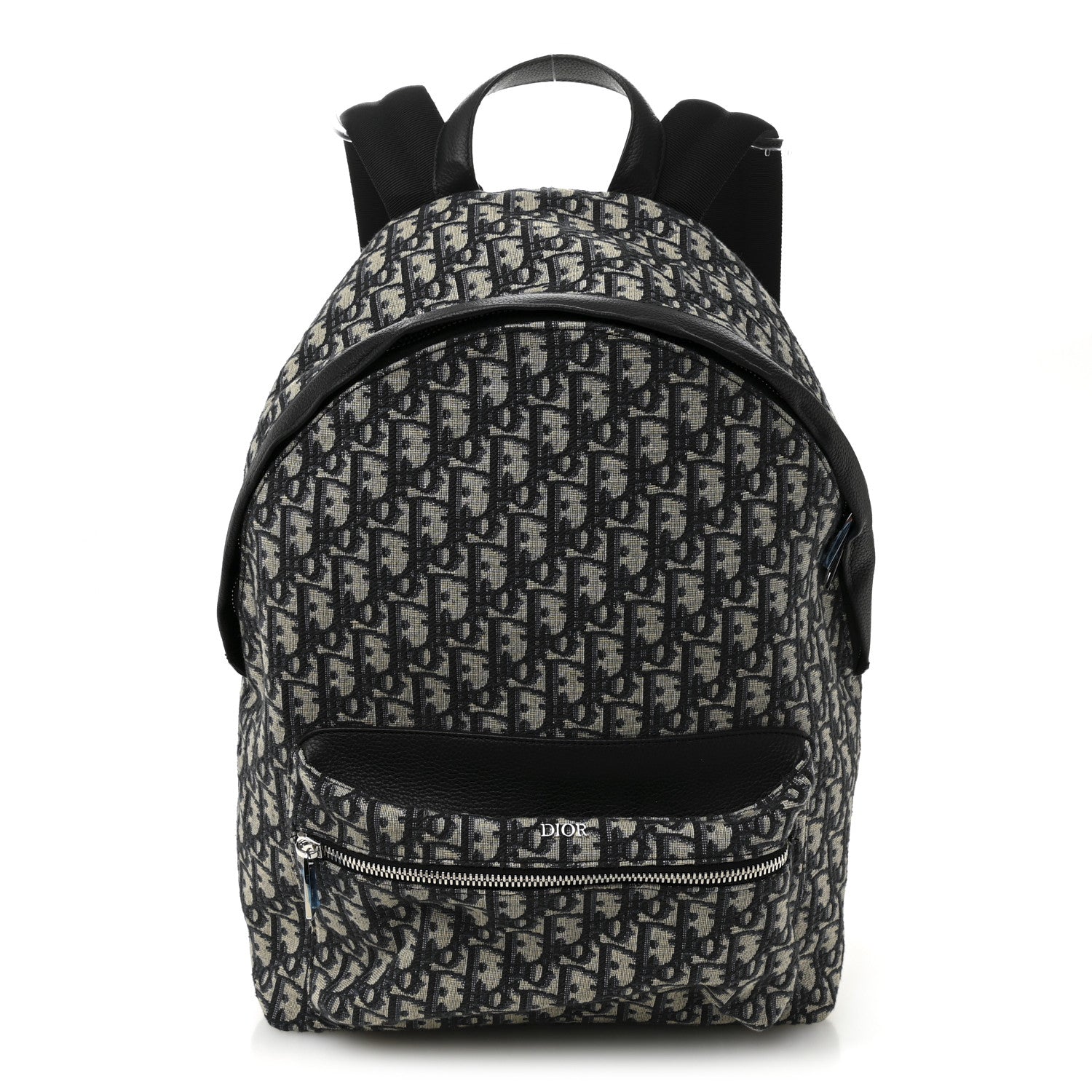 Oblique Calfskin Rider Backpack Beige Black