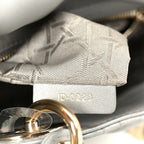 Lambskin Cannage Mini Lady Dior Gray Opaline