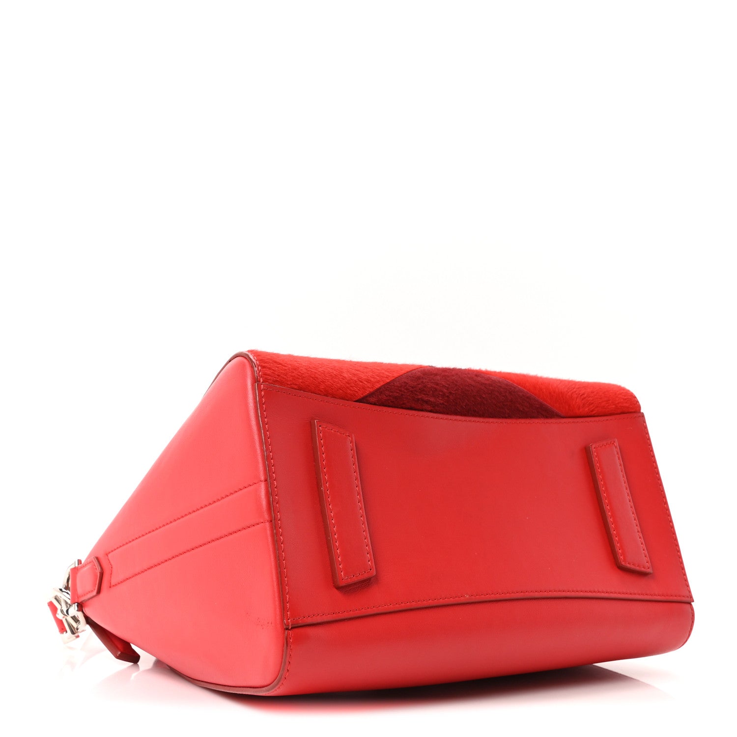 Calf Hair Smooth Calfskin Geometric Small Antigona Red