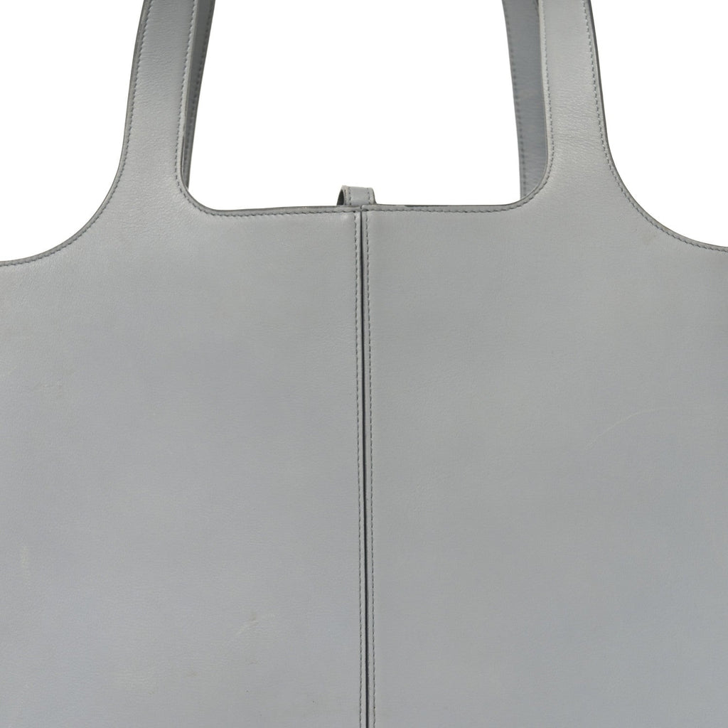 Smooth Calfskin Medium Tri-Fold Bag Pearl Grey