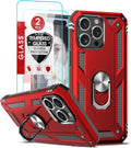 Entronix Bundle Compatible with iPhone 14 Pro Max - Guard Gripstand Case & 2 Clear Screen Protectors
