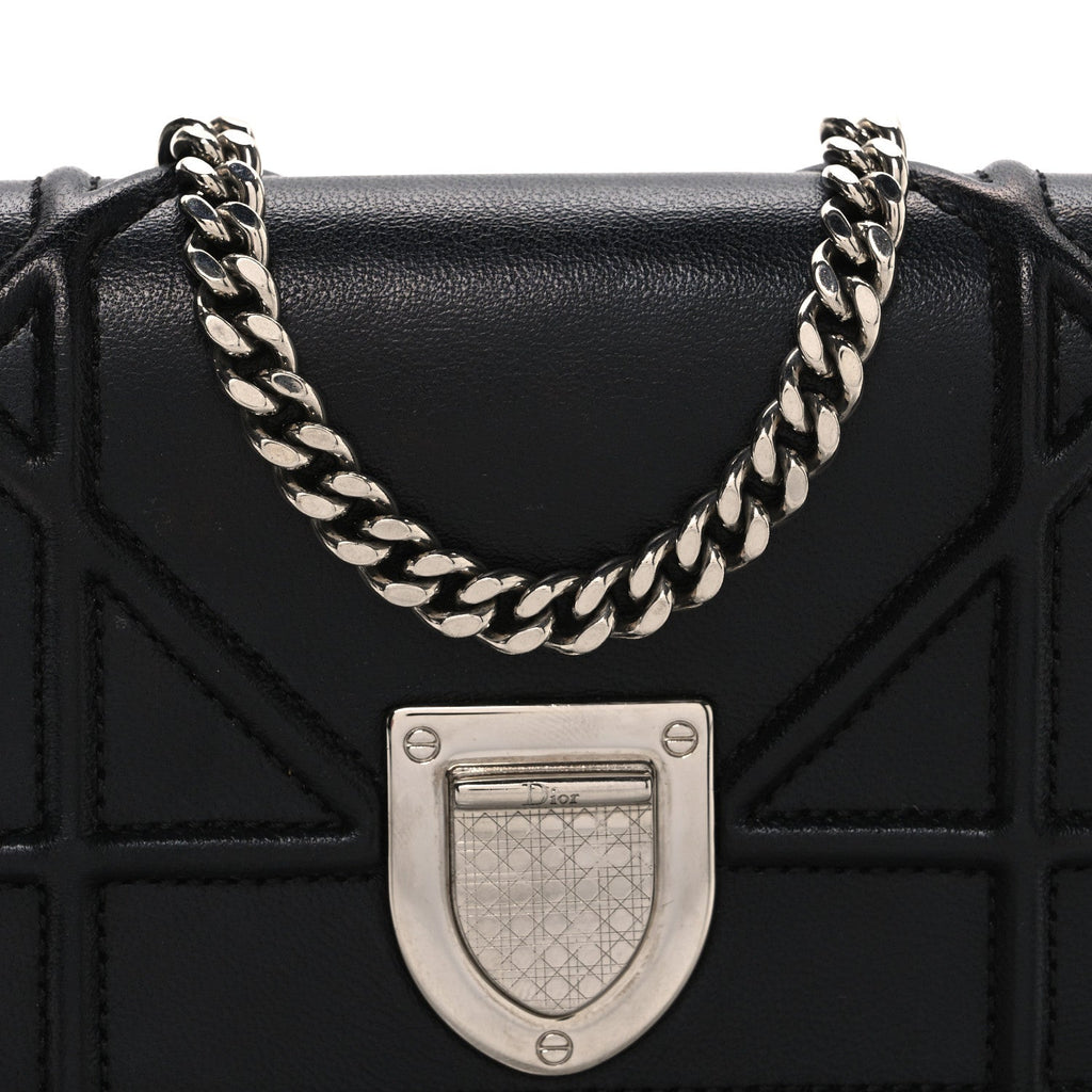 Lambskin Baby Diorama Flap Bag Black