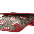 GG Supreme Monogram Apple Interlocking G Belt Bag Beige Multicolor Lobster Red