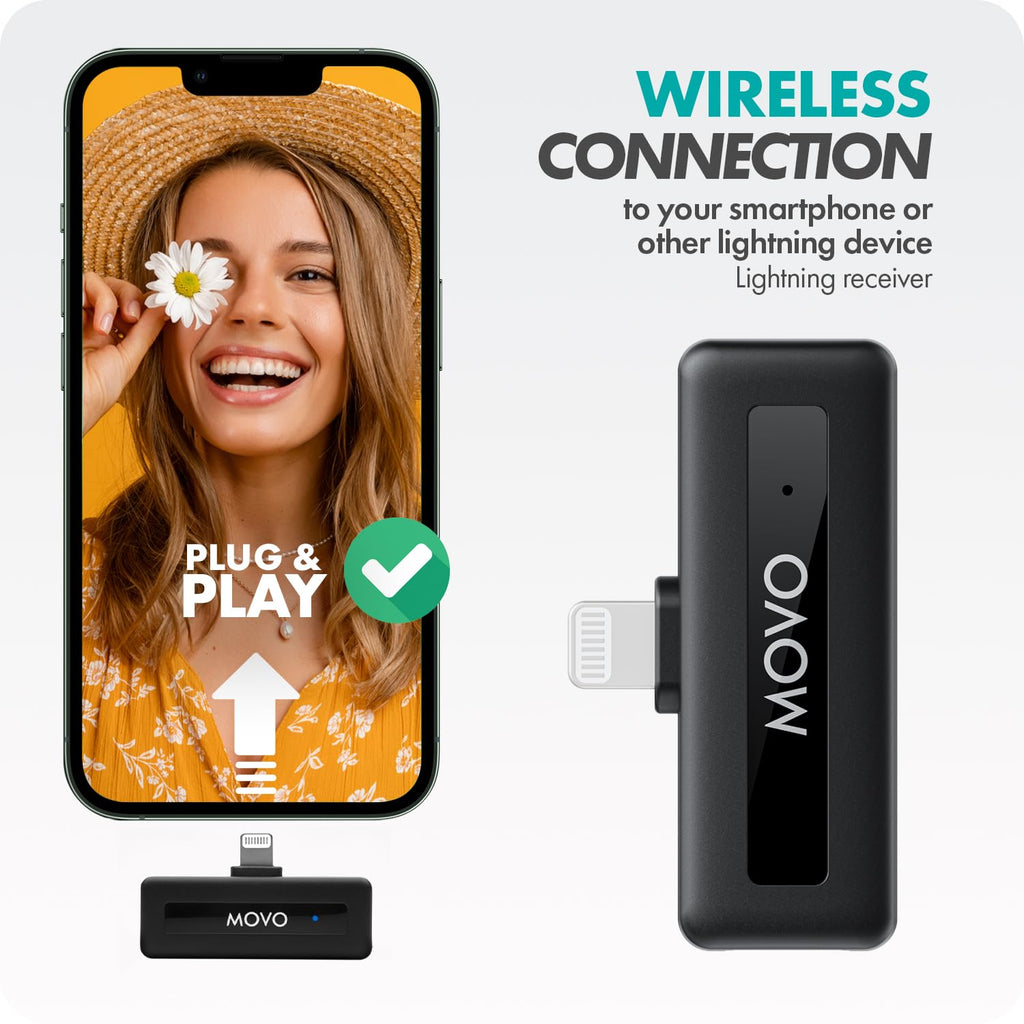 Movo WM-VXR10 Wireless Mic Adapter for Lightning