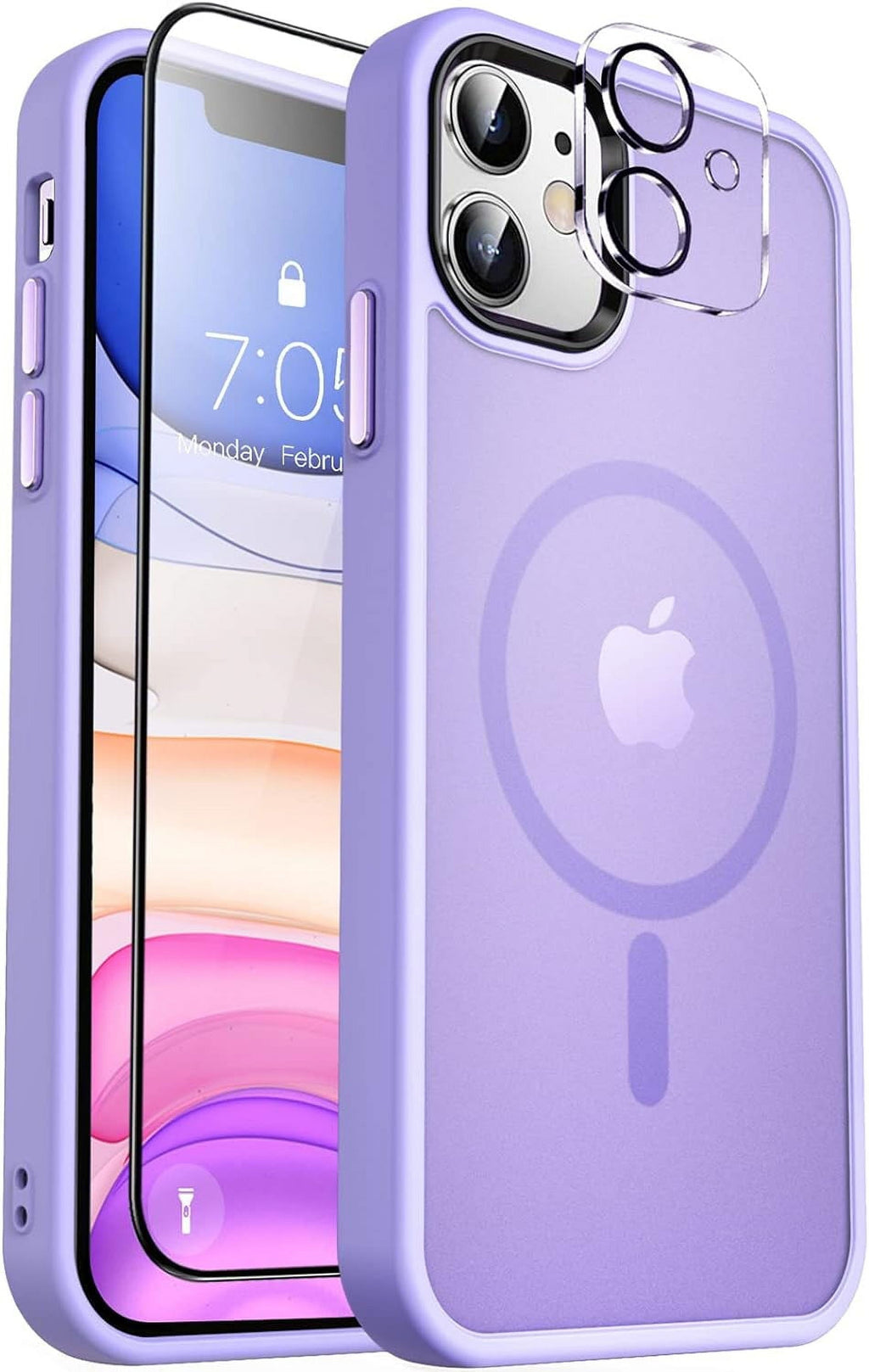 Entronix Bundle Compatible with iPhone 11 - [Magnetic] Translucent Matte Case, 1 Screen Protector & 1 Camera Lens Protector
