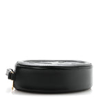 Smooth Calfskin Cuir Small Triomphe Oval Crossbody Purse Black