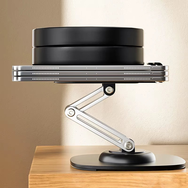 360° Rotating Portable Tablet and Phone Holder - Folding Lazy Desktop Stand for iPad, iPhone, and Xiaomi Devices