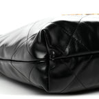 Shiny Calfskin Quilted Small Chanel 22 Black