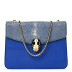 Galuchat Calfskin Serpenti Forever Crossbody Bag Blue