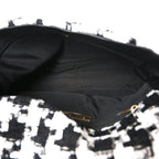 Tweed Quilted Large Chanel 19 Flap Black Ecru White
