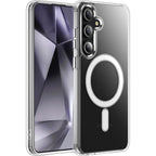 Entronix [Magnetic] Case Compatible with Galaxy S24 Plus - [Hard Back] Slim Clear