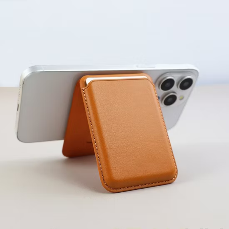Entronix Leather Magnetic Wallet Attachment for MagSafe & Magnetic Phone Cases – Slim Card Holder Phone Accessory