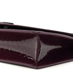 Patent Birdy Snakeskin Embossed Loubi54 Crossbody Clutch Merlot