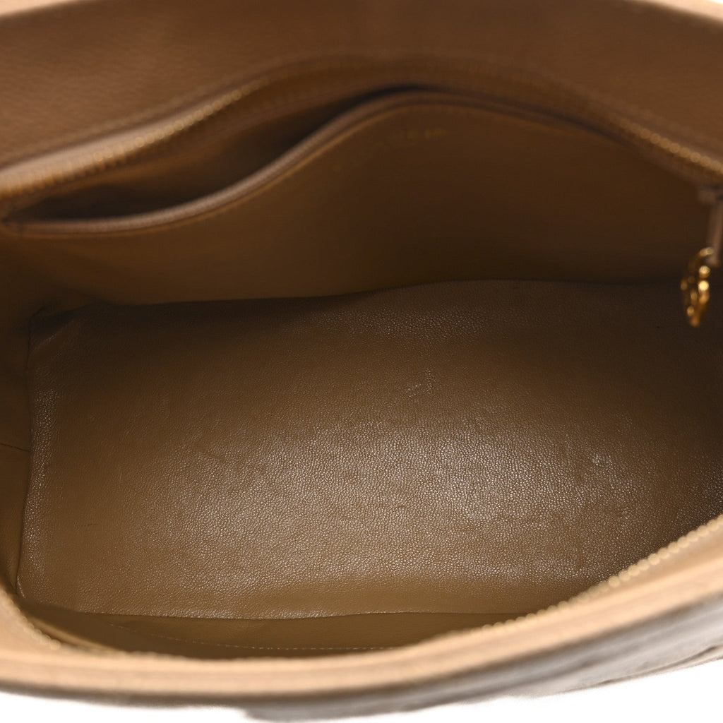 Caviar Quilted Medallion Tote Beige