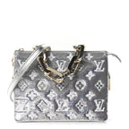 Satin Sequin Embroidered Monogram Coussin BB Silver