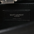 Calfskin Crocodile Embossed Small Classic Monogram Kate Tassel Satchel Black