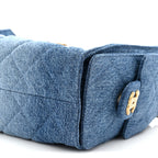 Washed Denim Quilted Mini Chanel 25 Handbag Blue