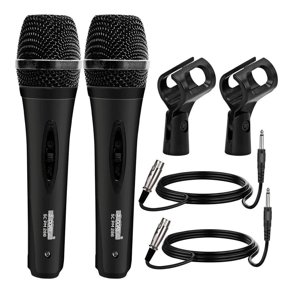 Microphone Dynamic Vocal Handheld Mic Cardioid Unidirectional Microfono w On Off Switch + XLR Audio Cable for Singing Karaoke Public Speaking & Parties - PM-286