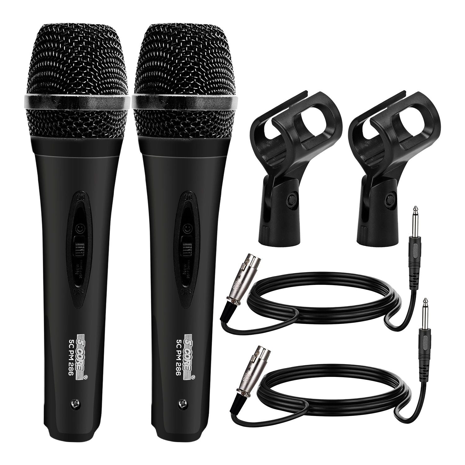 Microphone Dynamic Vocal Handheld Mic Cardioid Unidirectional Microfono w On Off Switch + XLR Audio Cable for Singing Karaoke Public Speaking & Parties - PM-286