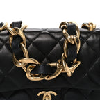 Lambskin Quilted Small Funky Town Flap Black