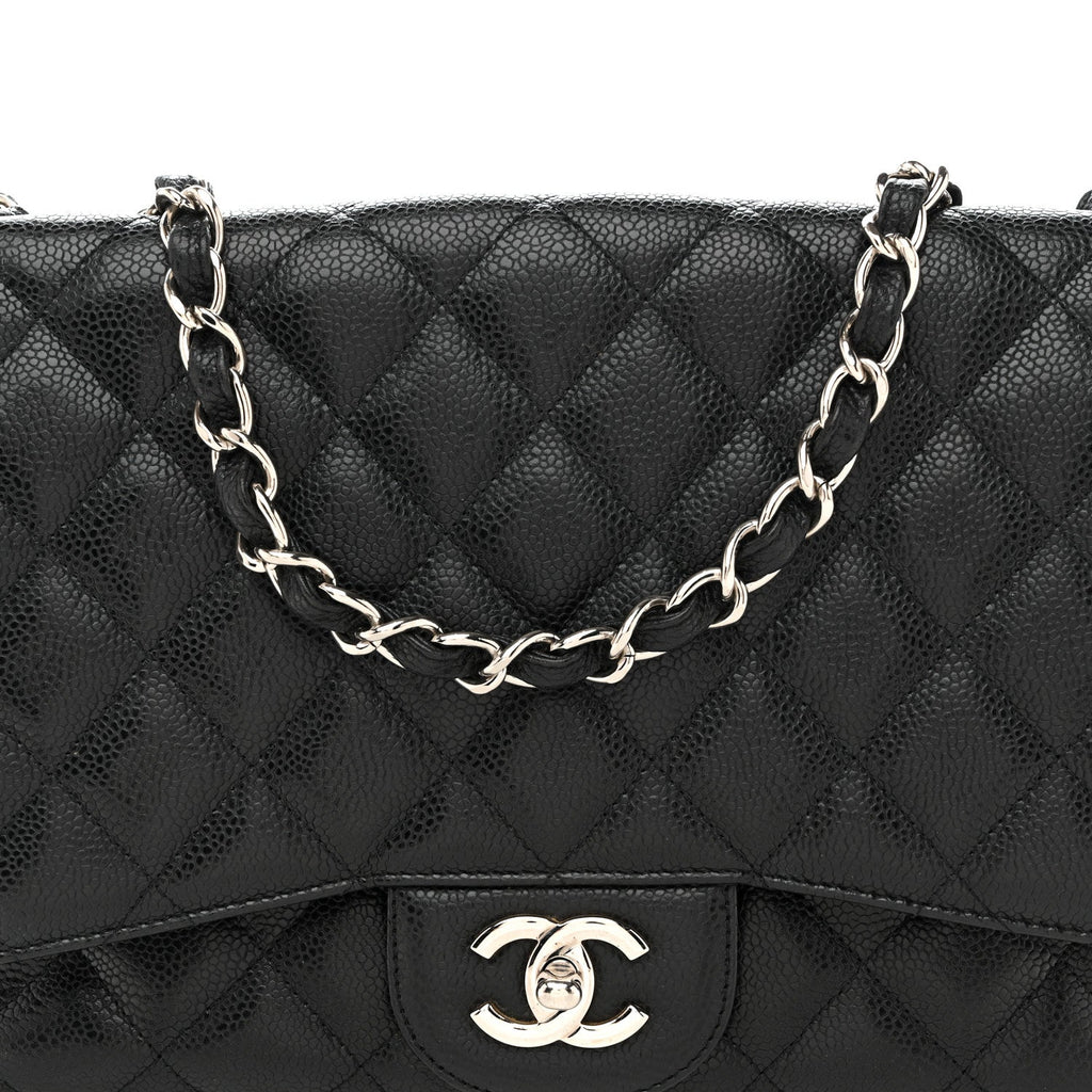 Caviar Quilted Jumbo Single Flap Black