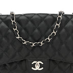 Caviar Quilted Jumbo Single Flap Black